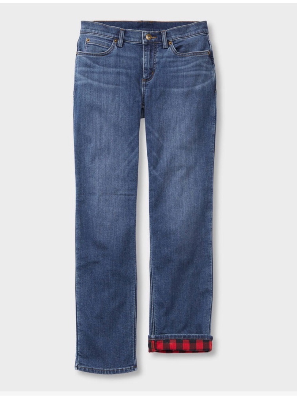 Duluth Trading Company Women's Daily Denim Lined Straight Leg Jeans Size 29